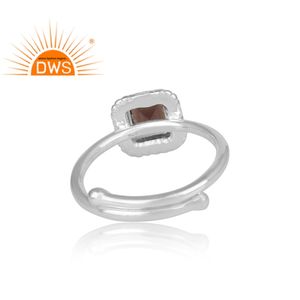 Anneaux carrés en argent Sterling 925 pour les femmes, pierre précieuse de Quartz fumé, bijou de créateur, nouvelle collection - Product Image 4
