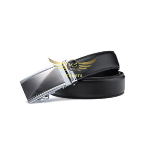 Ceintures en cuir véritable noir pour hommes de haute qualité les plus vendues avec boucle de haute qualité réglable automatique - Product Image 2