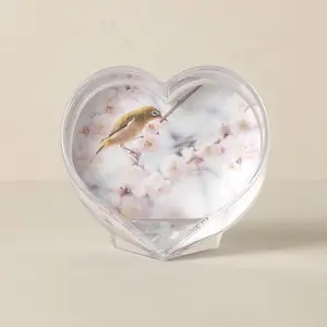 En çok satan yüksek kaliteli sevgililer köpüklü Glitter kalp şeklinde akrilik kar küresi