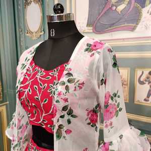 Heavy Exclusive Indian Georgette Lehenga Choli con blusa fiesta desgaste boda último estilo Bollywood lahenga choli con dupatta - Product Image 4