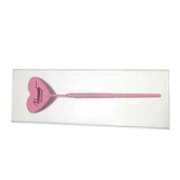 Miroirs d'extension de cils de haute qualité enduits de poudre rose en forme de coeur en acier inoxydable avec logo personnalisé miroir à cils en forme de coeur