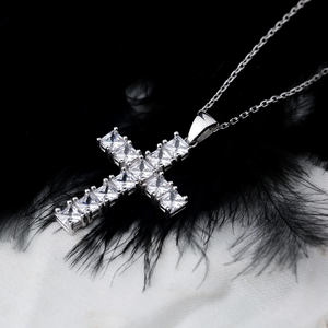 <b>Cross</b> Princess Cut Design Pendant Turkish Wholesale Handmade 925 Sterling Silver Jewelry <b>Women</b> - Product Image 2