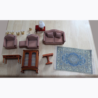 Miniatura para Alfombra de 10cm X 15cm, Tela de Poliéster Tejida - Juguete Educativo DIY, Mini Modelo