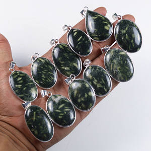 Amazing Natural indio Seraphenite hermoso Chapado en plata bisel colgante joyería - Product Image 1