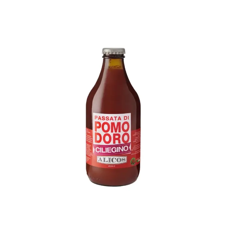 Made In Italy Ready To Eat Glass Bottle 330 G Delicious Fresh Cherry Tomato Puree Sauce For Condiment