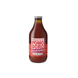 Made In Italy Ready To Eat Glass Bottle 330 G Delicious Fresh Cherry Tomato Puree Sauce For Condiment