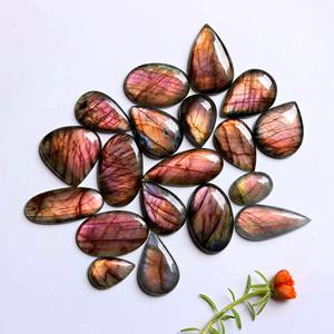 Pendientes de Labradorita con Baño de Oro, Cabujones de Turquesa Tibetana, Colgante de Turmalina Negra, Cabujón de Vidrio, Cabujón Rojo, Cabujón Cereza - Product Image 4