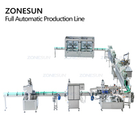 Ligne de production ZONESUN automatique pour le remplissage, le bouchage et l'étiquetage de bouteilles d'huile d'olive, de vin et de liqueurs, avec machine de lavage de bouteilles