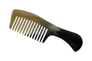 Peine de cuerno de búfalo natural de alta calidad personalizado para peluquería y peinado casero hecho a mano en la India - Product Image 3