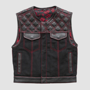 เสื้อกั๊กนักขี่จักรยานหนังแท้คุณภาพสูง,เสื้อกั๊กมอเตอร์ไซค์ทำจากหนังหนาเสื้อกั๊กมอเตอร์ไซค์หนัง - Product Image 4