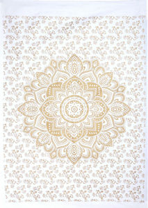 Tapisserie 40*30 en coton imprimé à la main, motif ethnique ombré mandala, décoration murale, petite affiche, nappe, décoration intérieure par des consignateurs indiens - Product Image 2