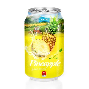 Jus d'ananas biologique en conserve d'aluminium de 330 ml en gros, saveur NFC 100% OEM, traitement de fruits et légumes exotiques - Product Image 5