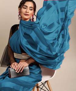 Vêtements indiens et pakistanais Saris en soie Banarasi pour mariage et fête à bas prix Style ethnique - Product Image 6