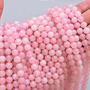Perles de pierre précieuse naturelle et lisse Rose Quartz, pour la fabrication de bijoux, vente en gros, Grade A, - Product Image 1