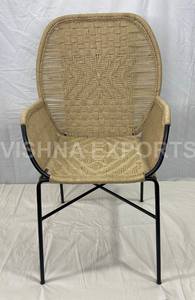 Sillas Tejidas de Yute de Estilo Moderno, Material de Hierro, Diseño Fijo para el Hogar, Sala de Estar, Muebles para Exteriores - Product Image 2