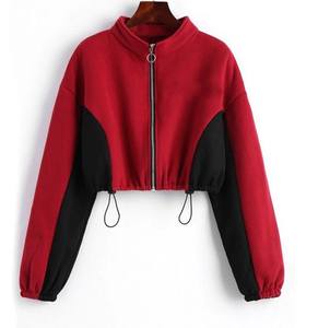 Sudadera corta con capucha para mujer, Top corto con hombros descubiertos, top corto - Product Image 1