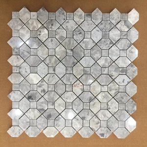 Mosaicos modernos de piedra natural blanca lechosa del mejor proveedor de Vietnam, baldosas de vinilo de mármol rombo, aplicación de pared - Product Image 3