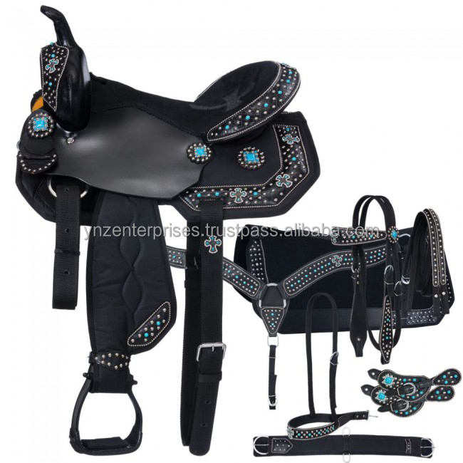 Selle Cheval Western Synthétique Sans Arbre RIDEX, 14-18 Pouces, Fabrication Inde, Neuve