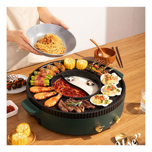 Mini griglia elettrica rotonda della salandra del panino di Hotpot Bbg di Teppanyaki commerciale senza fumo - Product Image 2
