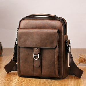 Marque de luxe Vintage Messenger Bag hommes sacs à bandoulière en cuir affaires décontracté marron sacs à bandoulière pour hommes - Product Image 3
