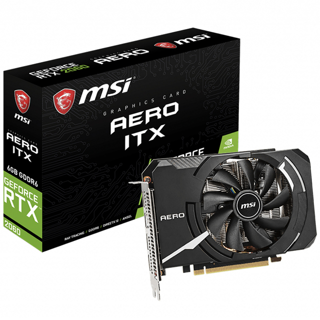 MSI GeForce RTX 2060 AERO ITX 6G  Used Gaming MINI Graphics Card with 6GB GDDR6 Memory 14 Gbps Memory Speed Video Card