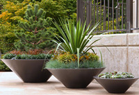 Pots de fleurs en fibre de verre, jardinières modernes d'intérieur et d'extérieur pour projets d'hôtel, Pots d'aménagement paysager, série Zen
