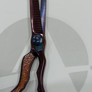 Tijeras de Entresacar Cabello de Peluquería con Mango Elegante y Recubrimiento de Color, 6.5 Pulgadas, Fabricación Profesional en Pakistán - Product Image 4