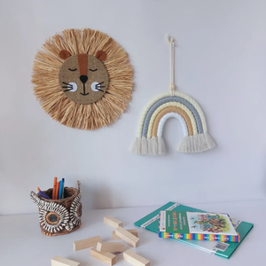 Suspension murale Adorable en forme de Lion, décor artistique mural en jonc de mer, vente en gros, - Product Image 2