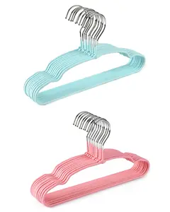 Assessed Supplier Concise Style Matte Pink&Blue Color Light Plastic Coated Clothes Hanger for Kids