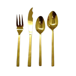 Metal de acero inoxidable pulido brillante con juego de cubiertos de acabado dorado para cocina, hoteles, restaurantes de La India - Product Image 3