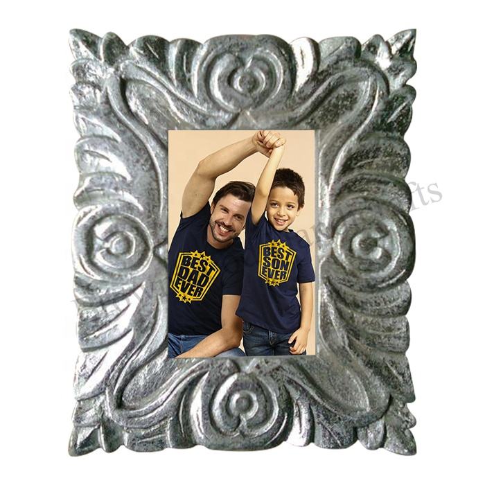 Grey Silver Foil Antique