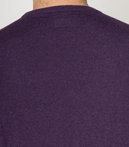 Made in Italy abbigliamento 100% maglioni da uomo in filato di cashmere girocollo maglione viola per l'inverno - Product Image 5