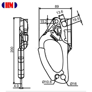 อุปกรณ์ยกตัวอะลูมิเนียม AAD-0329-L มาตรฐาน CE EN567 สำหรับเชือกขนาด 8-13 มม. สำหรับปีนเขา - Product Image 2