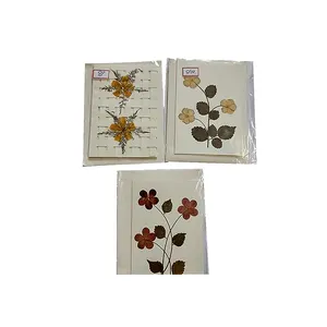 Dry Flower Leaf Design Greeting Cards Custom Print Handmade High Quality ECO Friendly Paper New Year Christmas Greeting Cards