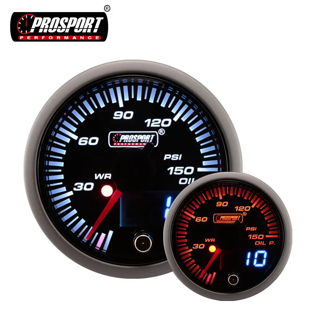 52 millimetri Prosport Calibro JDM Analogico e Digitale Display Del Veicolo car Oil Pressure Gauge