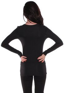 Camiseta básica ajustada de manga larga para mujer, ropa informal, camisetas en blanco, con servicios de impresión personalizados - Product Image 3