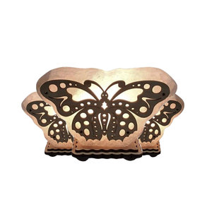Dark Pink Crystal Butterfly Shape Salt Lamp With 3D Butterfly Wooden Design Plate-Sian Enterprises - Product Image 5