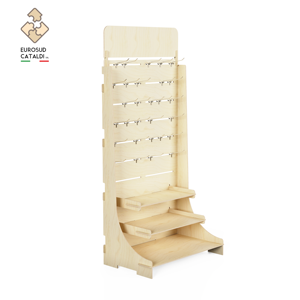 Espositore in legno di alta qualità EUROSUD CATALDI Made in Italy betulla altezza 180 cm per negozi e supermercati - Product Image 1