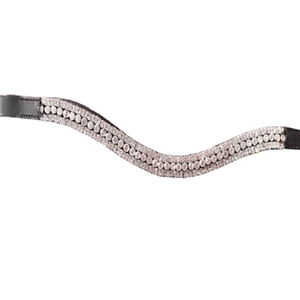 Bandas de cuero para cejas de cristal forma curva 5 filas cristales personalizados pedrería perla mega Bling cuero banda para cejas de caballo - Product Image 1