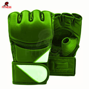Gants de boxe professionnels demi-doigts, protège-pouce thaïlandais, gants de MMA en cuir véritable UFC - Product Image 1