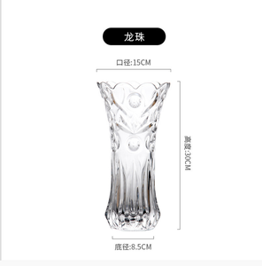 Jarrón de flores de cristal elegante hecho a mano de estilo europeo con flor artificial - Product Image 3