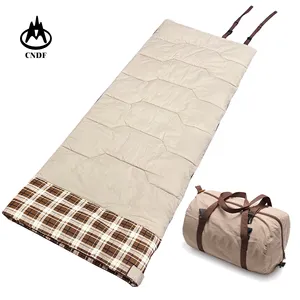 Túi Ngủ Vải Flannel Cotton 3 Mùa Không Thấm Nước Có Túi Xách Thời Tiết Mát Mẻ Trong Nhà Và Ngoài Trời Cắm Trại