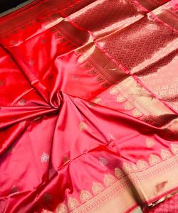 Banarasi saree en jacquard de soie avec chemisier vêtements pour femmes dames fête festival vêtements quotidiens sari en soie de coton doux vêtements à bas prix en gros - Product Image 6