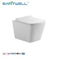 Salle de bains chinoise de grande qualité Nouveau design WC sans rebord Cuvette de toilette suspendue au mur avec réservoir d'eau dissimulé