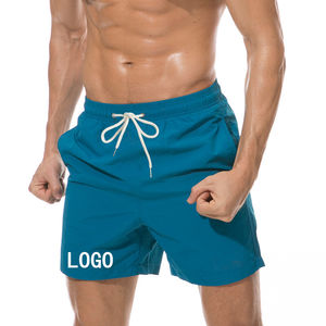 Pantalones cortos de gimnasio para hombre de poliéster 100% al por mayor ropa de entrenamiento al aire libre de playa informal transpirable de secado rápido calle sólida - Product Image 2