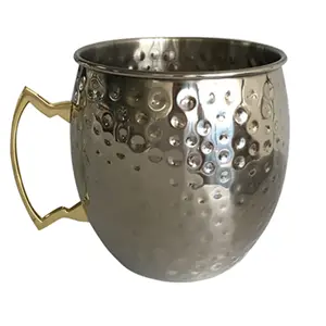 Custom Hot Sell Beer Cocktail Moscow Mule Cups Party Cups Hammer Copper Plated Stainless Steel Moscow Mule Mug