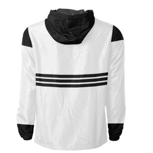 Chaqueta cortavientos resistente al agua para hombre, ligera, negra y blanca - Product Image 5