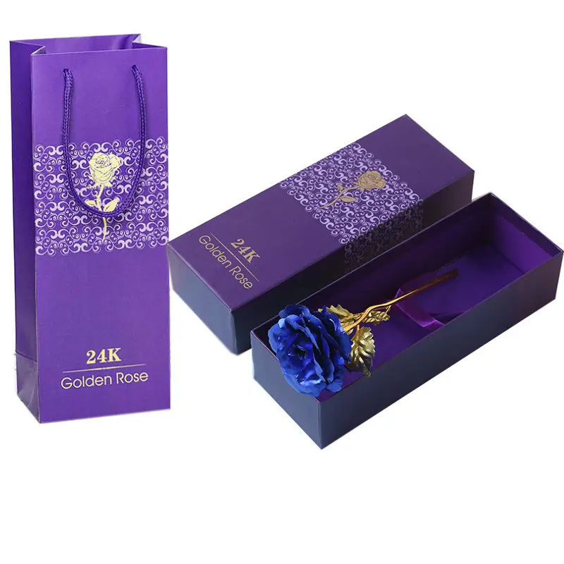 Mother's Day Gift Lasts Forever Rose Lover's Wedding Gift 24K Gold Foil Rose Flower with Box