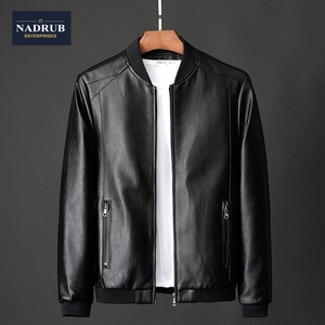Chaqueta de cuero Vintage para hombre, traje de primavera y otoño con diseño de bolsillo de motorista, abrigo de cuero PU informal y elegante - Product Image 6