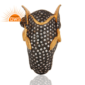 Elephant Design 18k Gold Plated Silver Cubic Zirconia <b>Statement</b> <b>Ring</b> Gemstone Jewelry For Women Gift For Her - Product Image 3